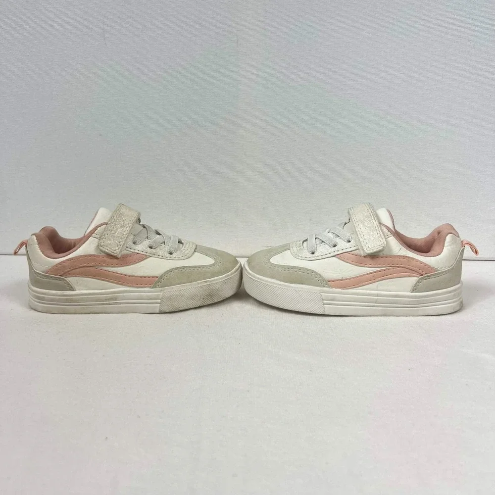 GUC OshKosh B'Gosh White Pink Strap Sneaker Shoe ROB-G Girls Size 7M